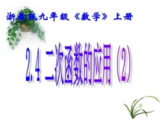 二次函数的应用(2).