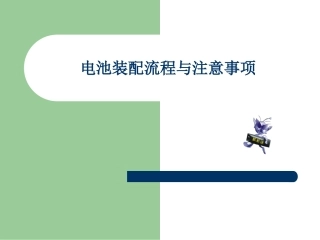 电池装配流程与注意事项稿