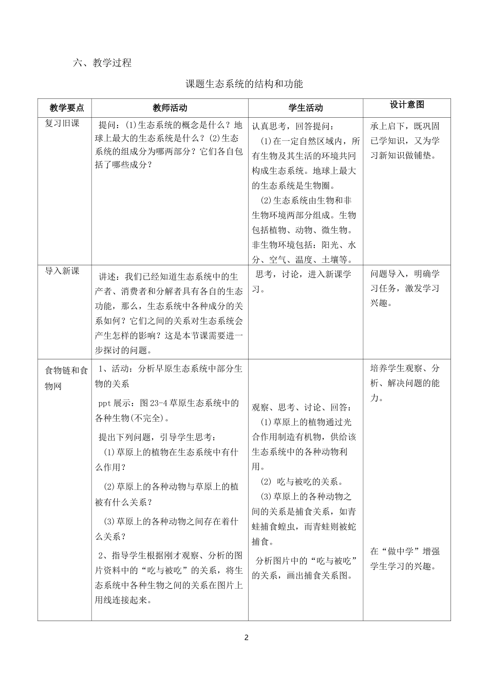 生态系统的结构和功能(教案)_第2页