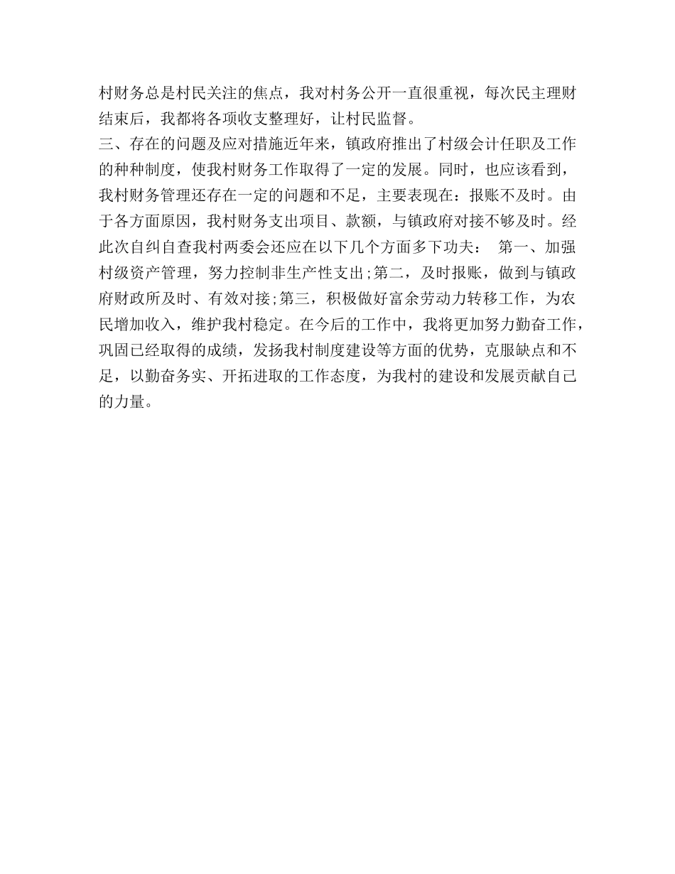 村财务会计自查报告范文 _第3页