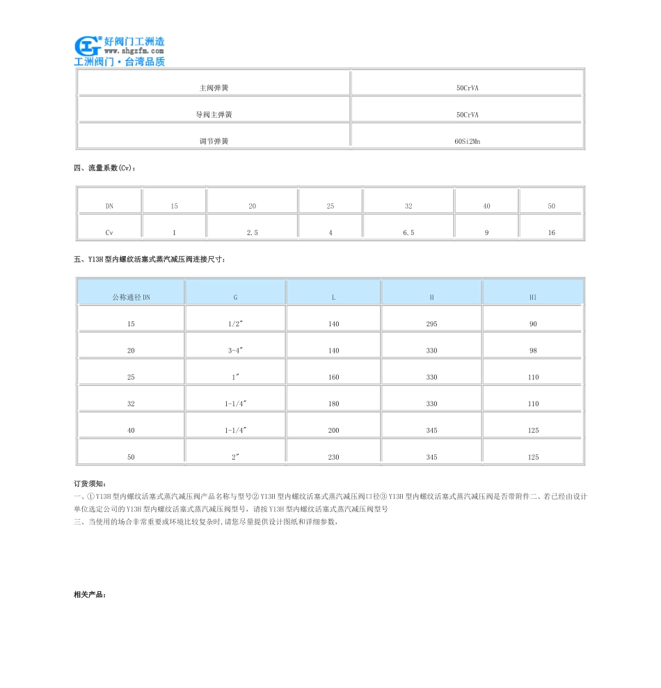 内螺纹活塞式蒸汽减压阀_第3页