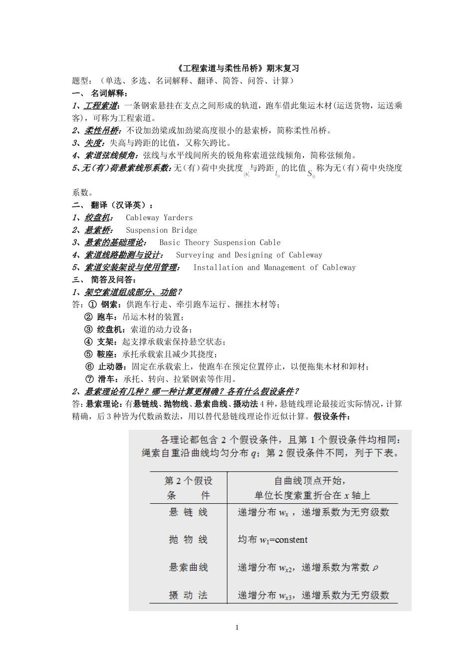 工程索道复习_第1页