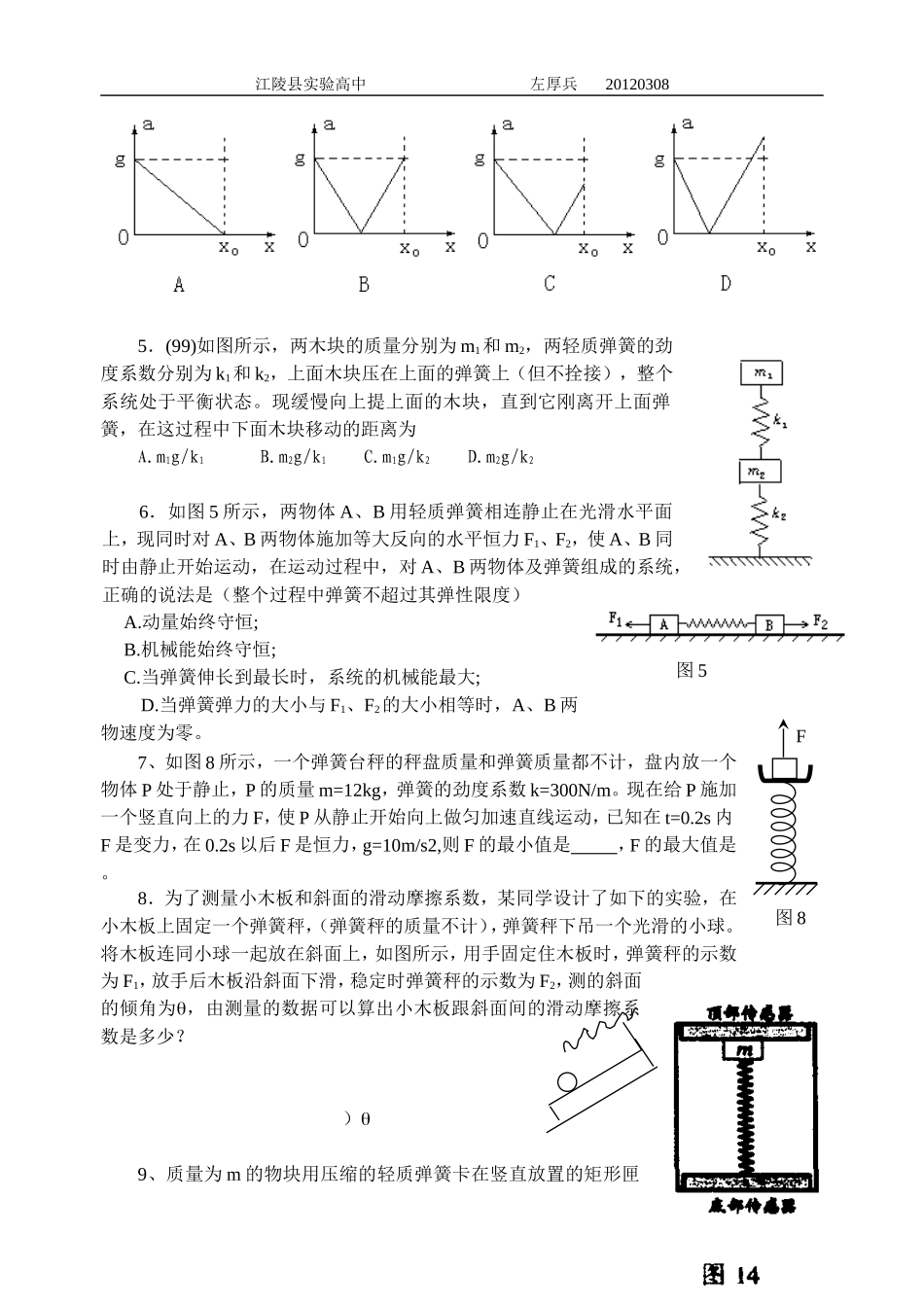 高考弹簧专题_第2页