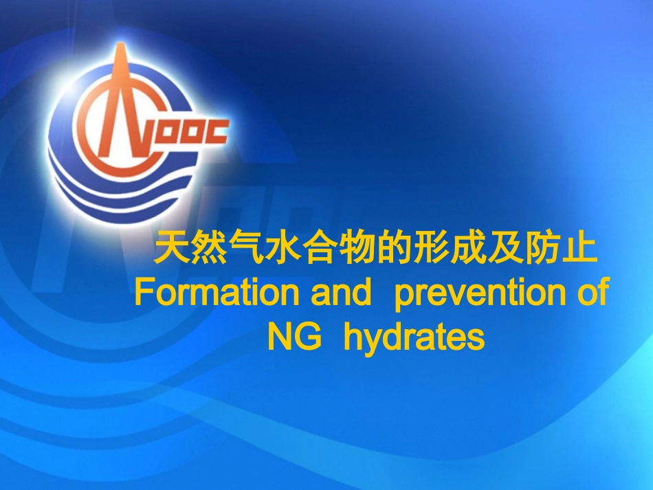 天然气水合物的形成及防止_第1页