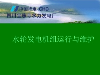 水轮发电机组运行与维护