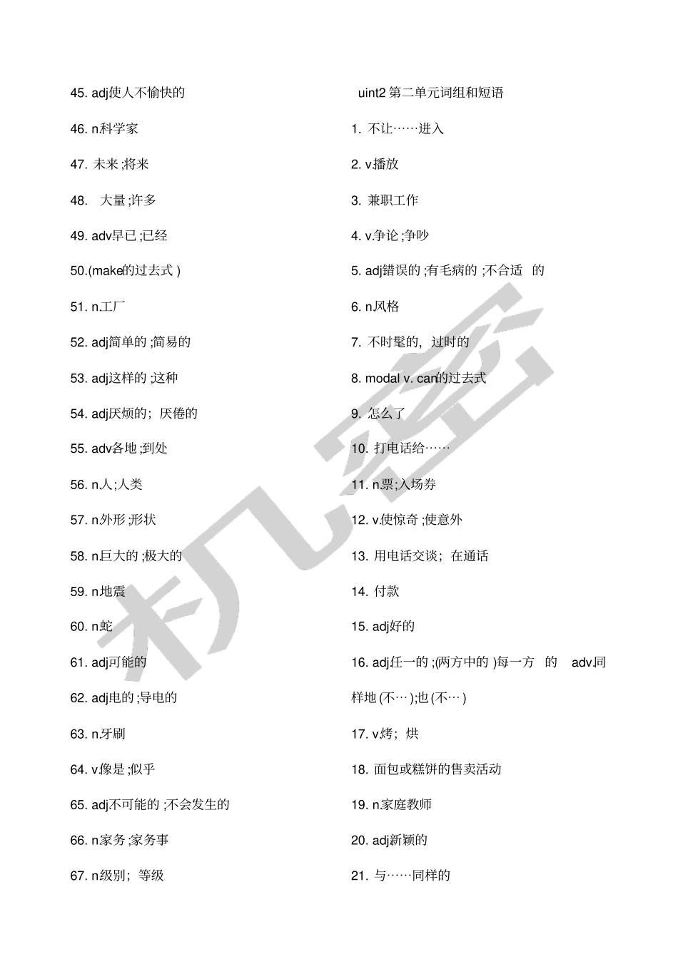 人教版八年级下册英语单词表_第2页