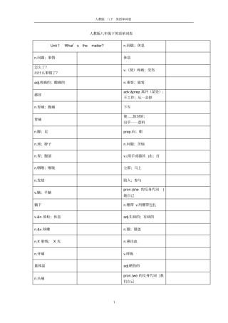 人教版八年级下英语单词默写版与