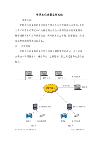 管网水位流量监测系统