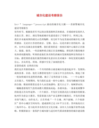 城市化建设考察报告 