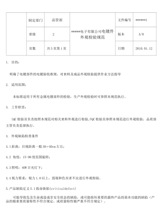 电镀件外观检验规范