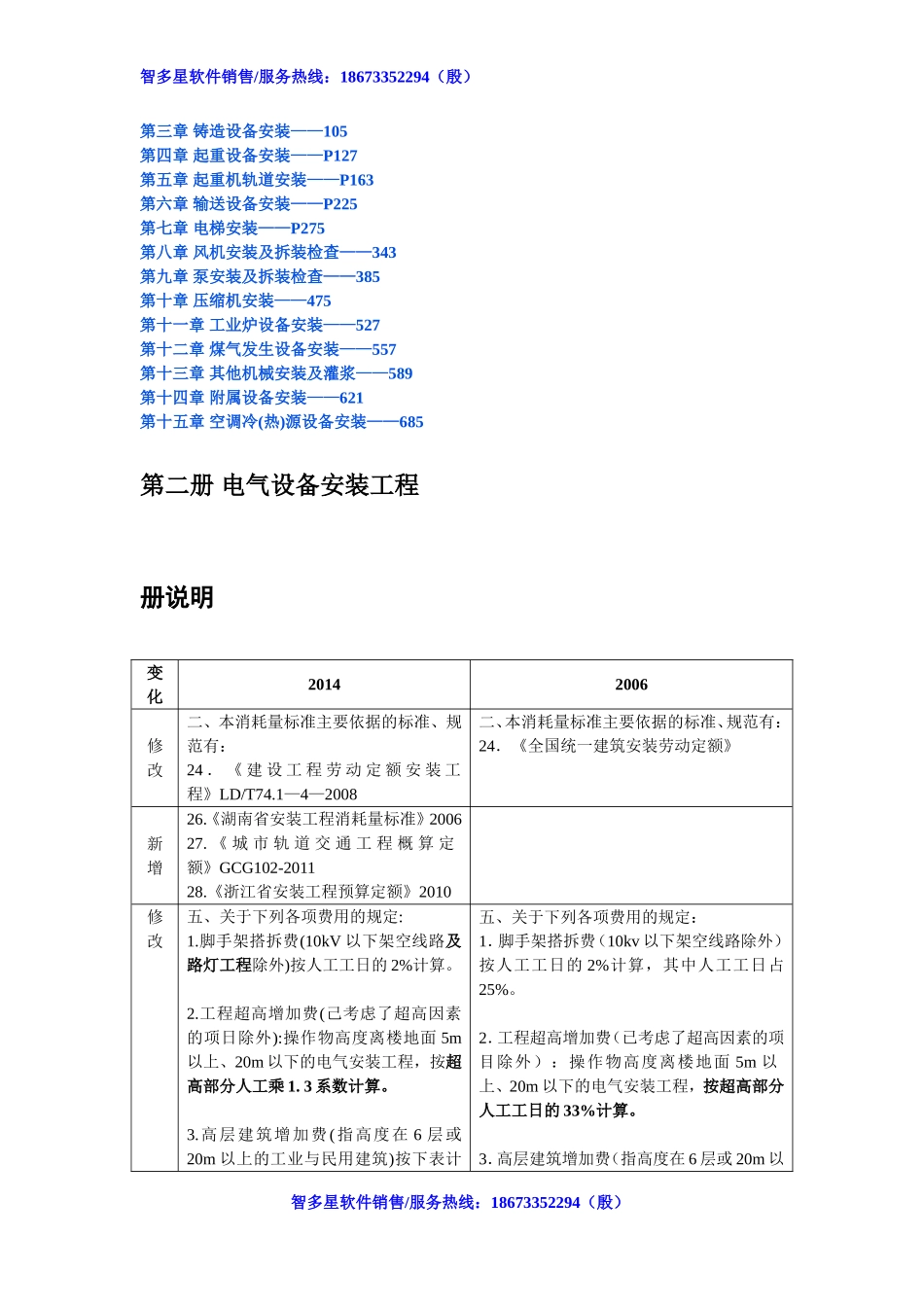 湖南2014新定额与2006对比(安装部分说明)_第2页