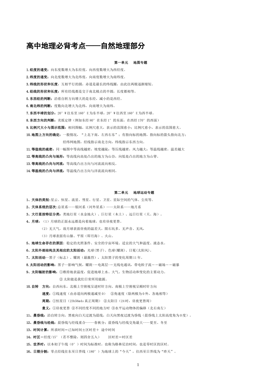 高考地理必背知识点完美整理版_第1页
