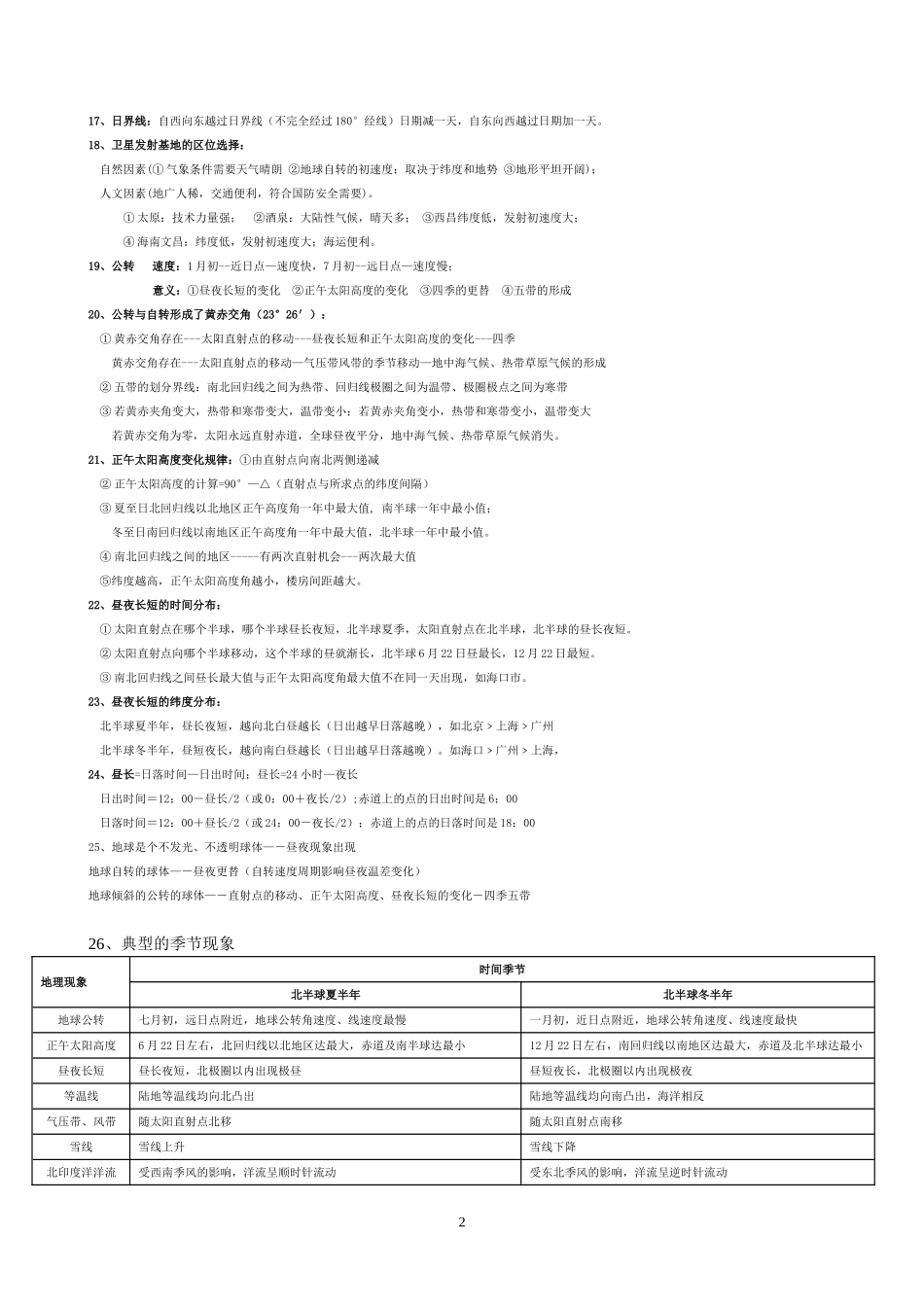 高考地理必背知识点完美整理版_第2页