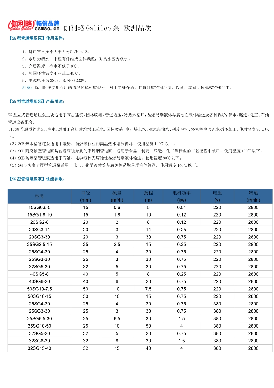管道增压泵型号及参数_第2页