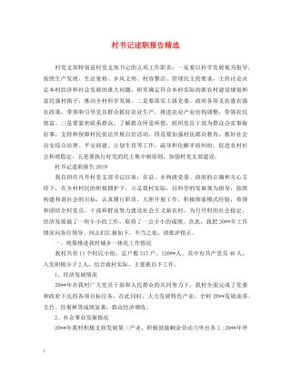 村书记述职报告精选 