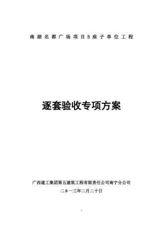 逐套验收实施方案