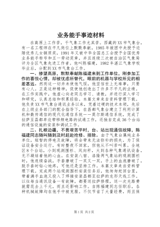 业务能手事迹材料