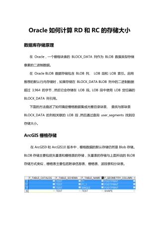 怎么在Oracle数据库中计算RasterDataset和RasterCatalog的存储大小