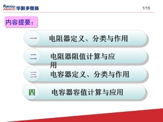 电阻器及电容器基本功能及应用介绍