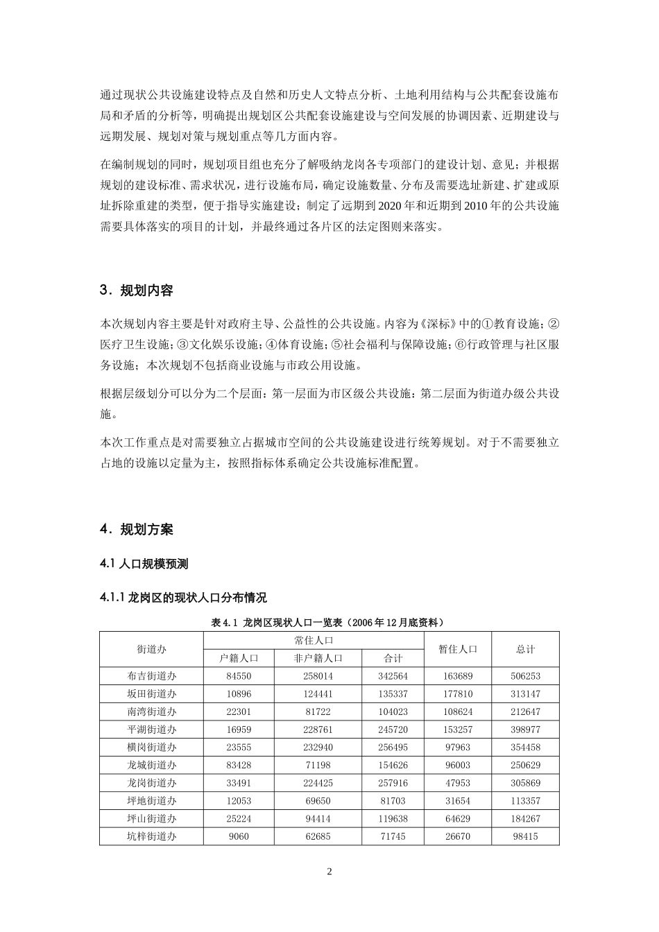 龙岗区公共设施专项规划(公共设施规划一览表--分组团)11.27_第2页