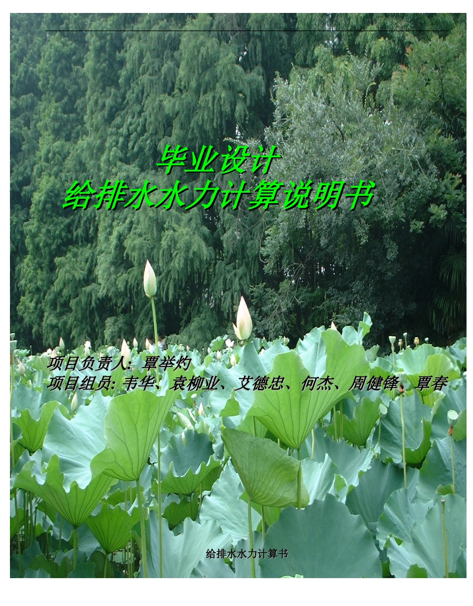 给排水水力计算书_第1页