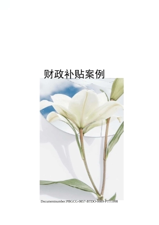 财政补贴案例