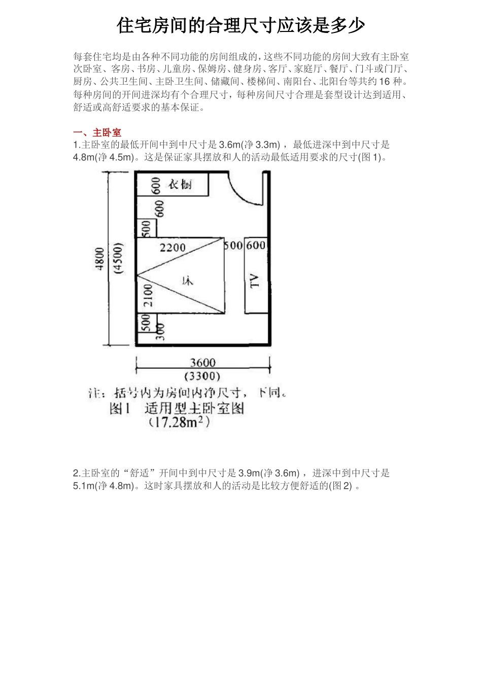 住宅房间的合理尺寸应该是多少_第1页