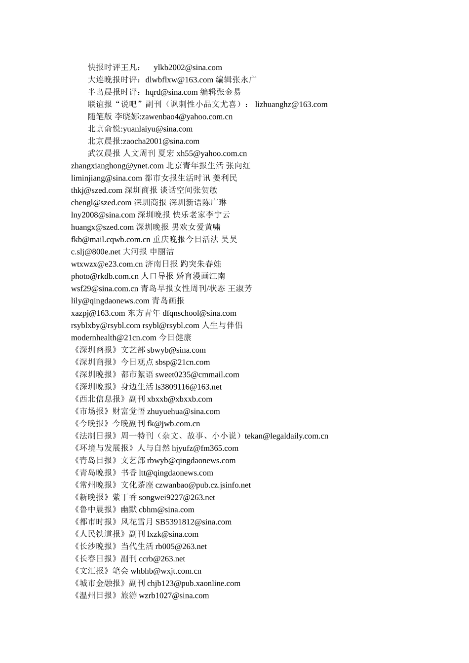 中国目前最全投稿邮箱_第2页
