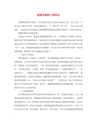 被辅导教师心得体会 