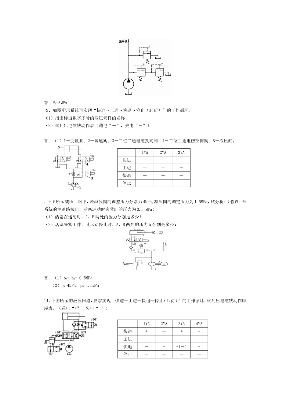 液压工作顺序分析题_第3页