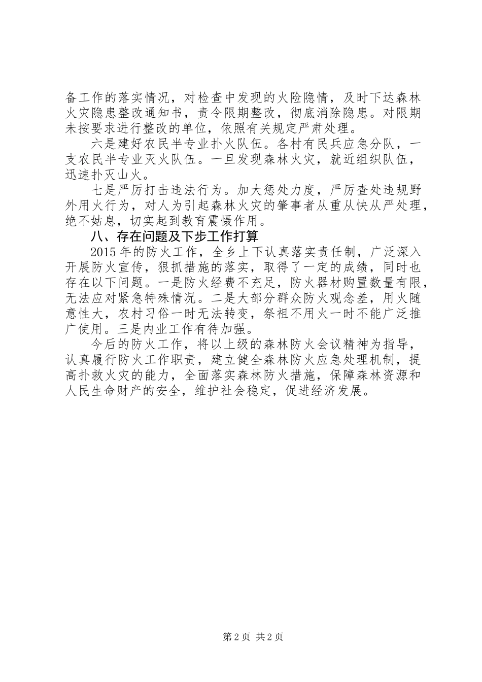 乡XX年度森林防火工作总结_第2页