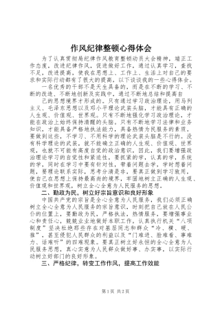 作风纪律整顿心得体会 (2)