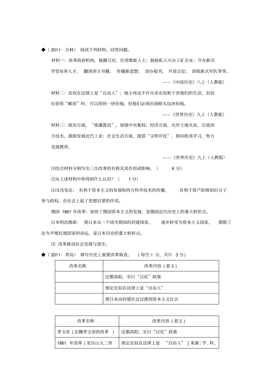 人教版备战中考历史专题知识点汇编新编精编_第3页