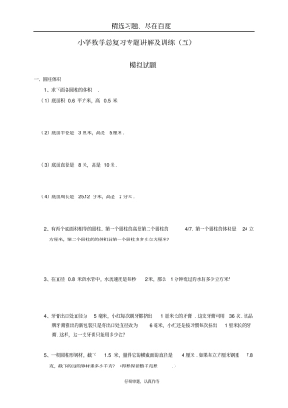 人教版小升初总复习数学归类讲解及训练中-含答案