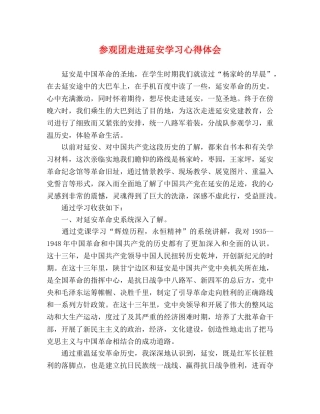 参观团走进延安学习心得体会 