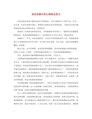 采访实践中的心得体会范文 