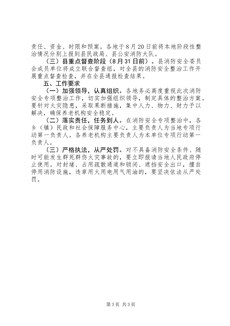 养老服务机构消防整治行动方案_第3页