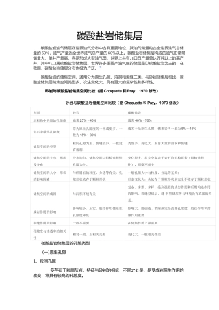 碳酸盐岩储集层