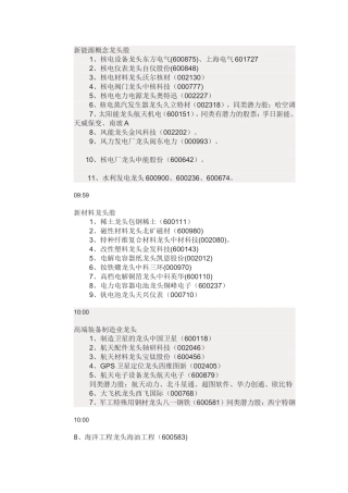 新能源概念龙头股
