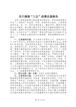 关于清理“三公”经费自查报告