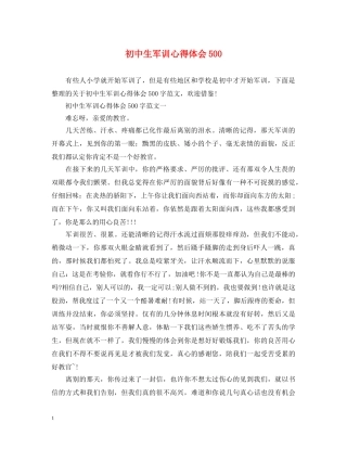 初中生军训心得体会500 