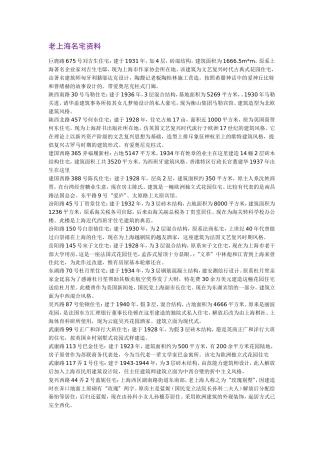 老上海名宅资料