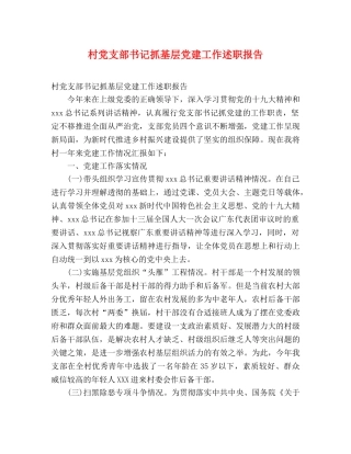 村党支部书记抓基层党建工作述职报告 (000001)