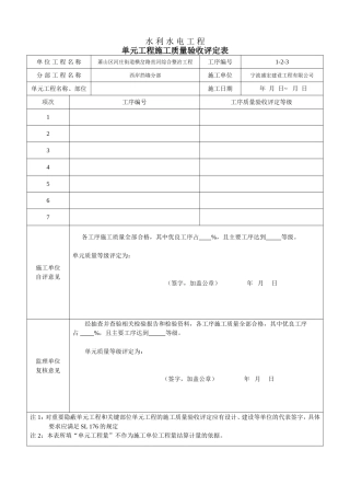灌砌块石质量评定表