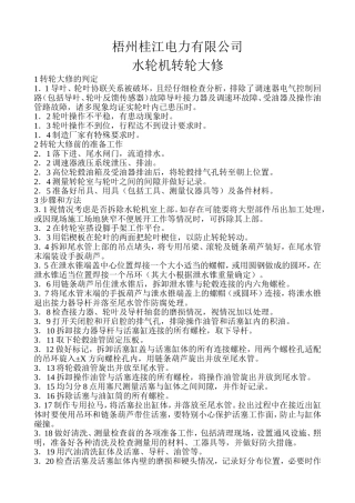 水轮机转轮大修(A级)