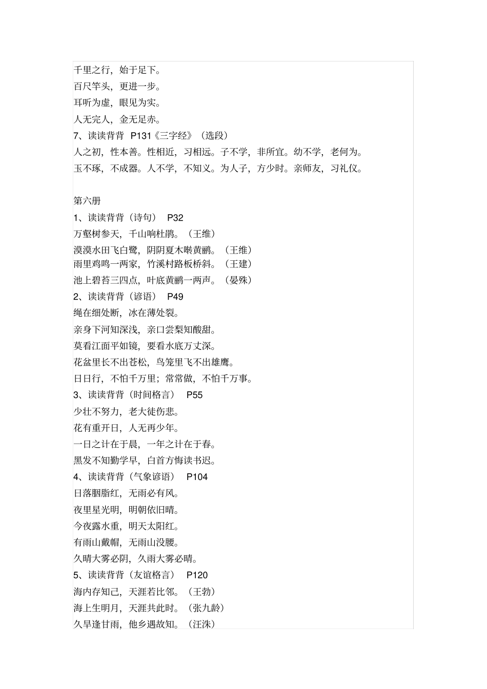人教版的一到六年级日积月累集锦_第3页