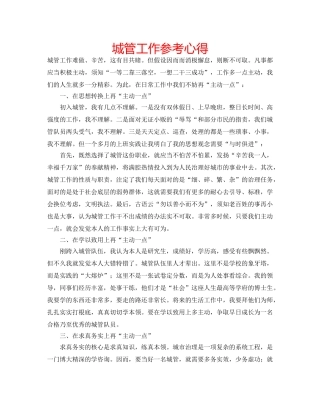 城管工作参考心得 