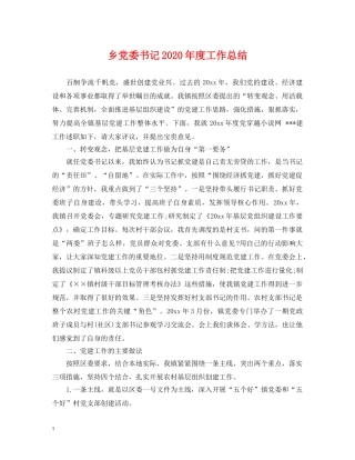 乡党委书记2024年度工作总结 