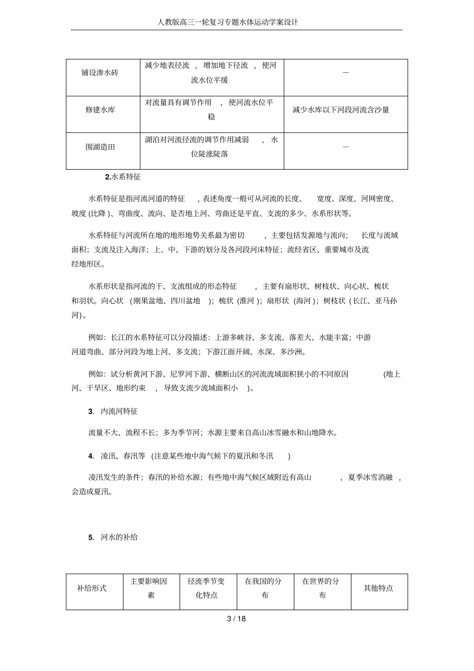 人教版高三一轮复习专题水体运动学案设计_第3页