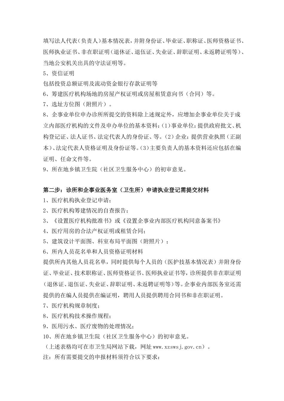 医疗机构申办条件和提交资料清单_第3页